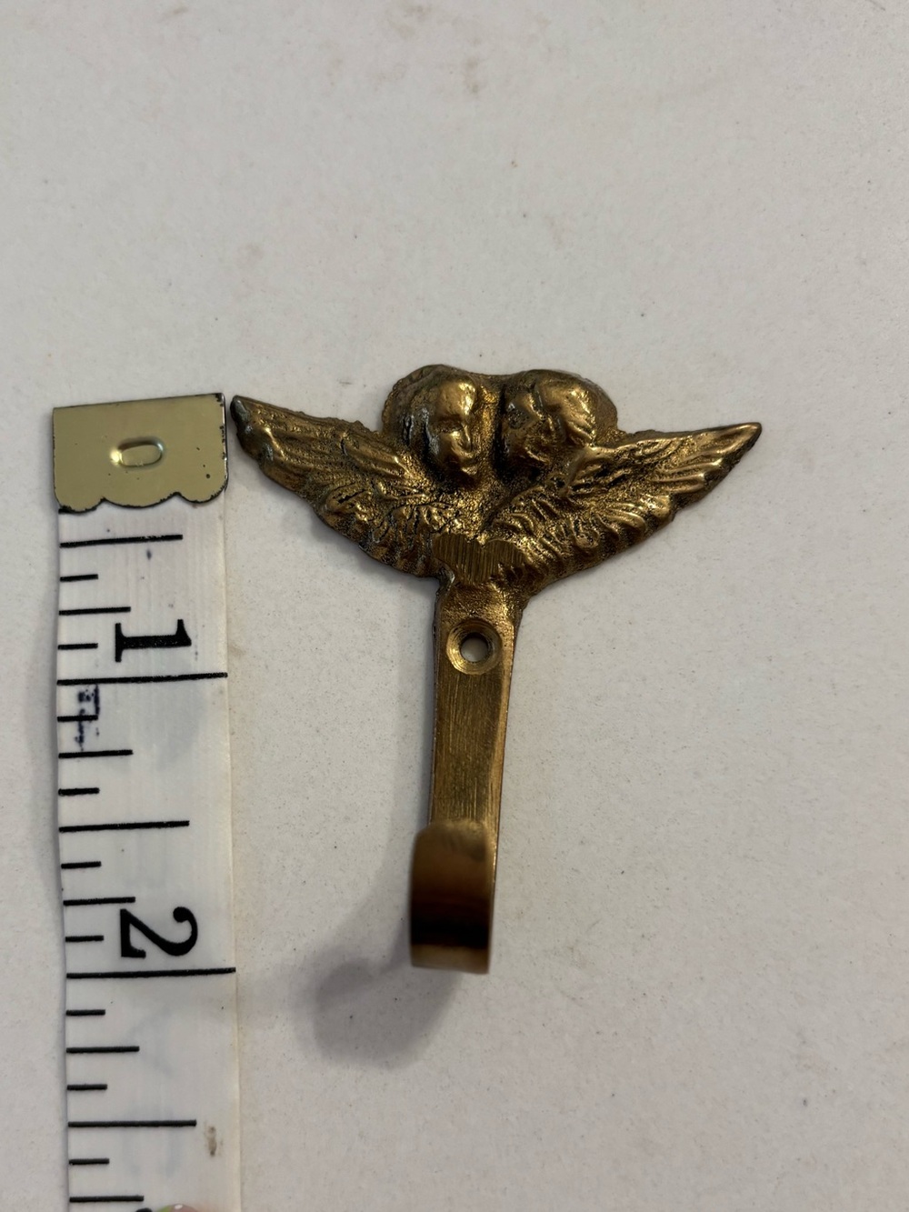 Antique Brass Cherub Wing Wall Hook